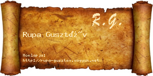 Rupa Gusztáv névjegykártya